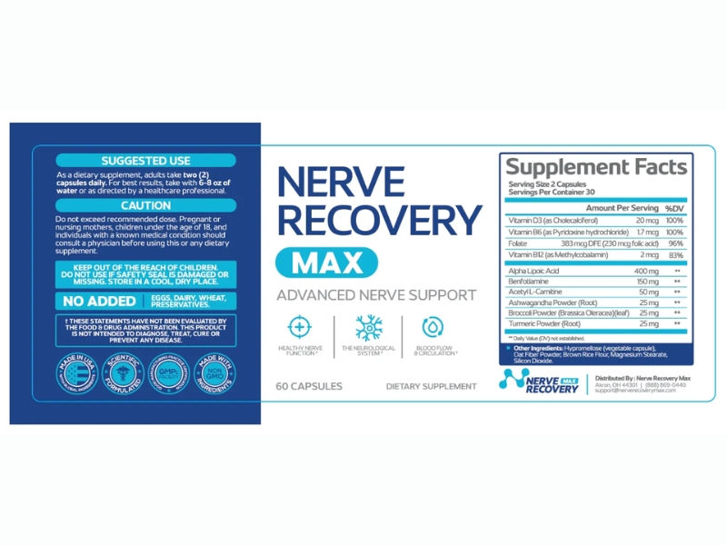 Nerve Recovery Max Supplement Facts